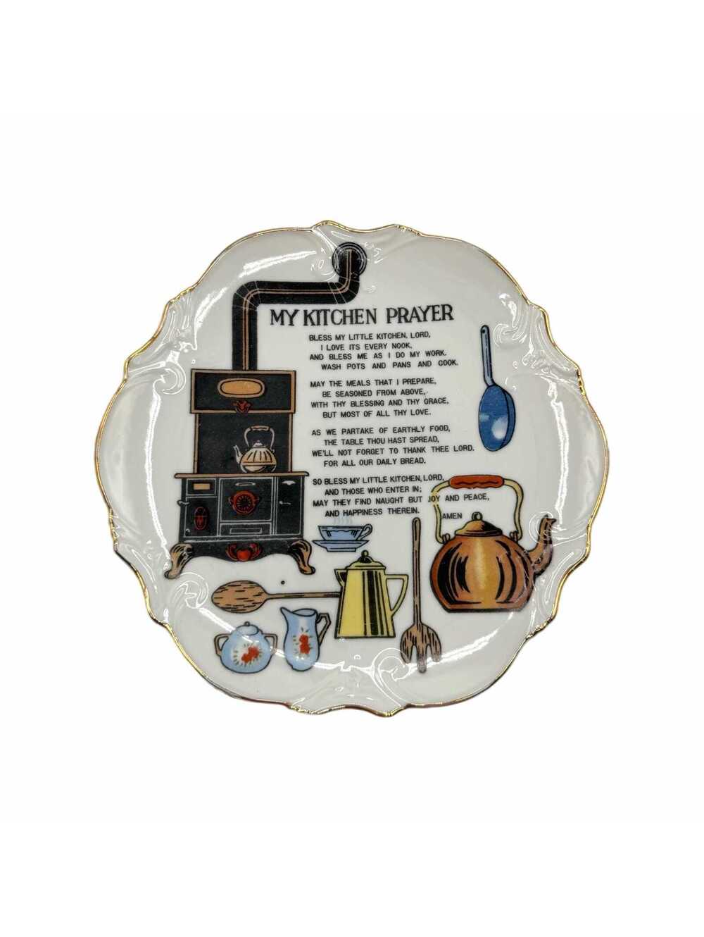 Vintage My Kitchen Prayer Decorative 8” Collector’s Wall Plate – Décor